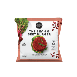 Strong Roots bean and beet burger